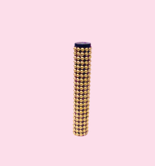 4.5" Black Plastic Doob Tube with Gold Beads