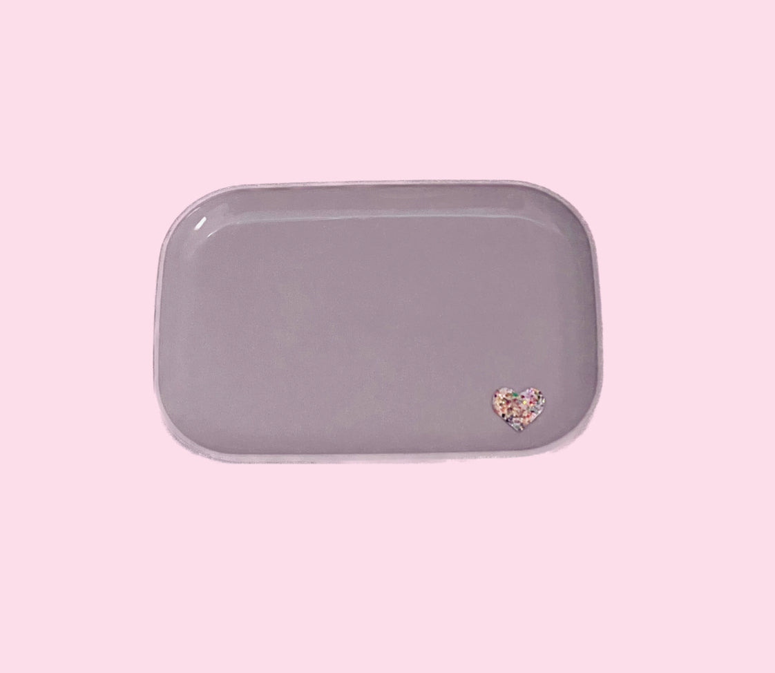 Cute 7x5 " Pastel Rolling Trays with Heart