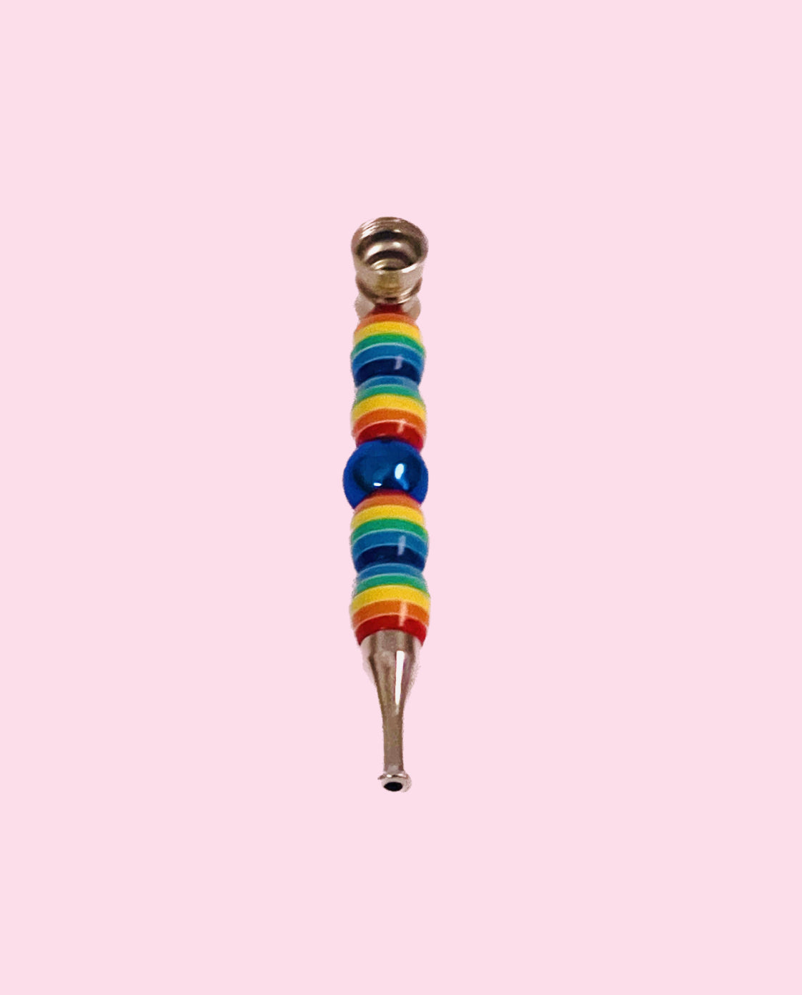 5.5" Metal Pipe with Rainbow Beads