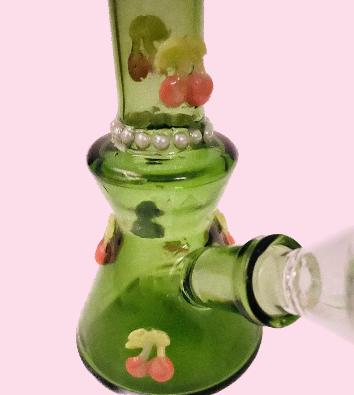 Mini Green Cherry Pipe with Pearls
