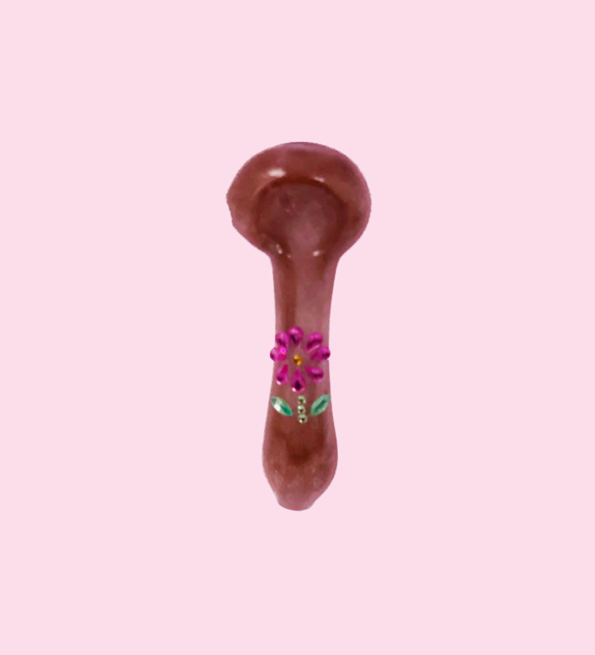3" Maroon Pipe with Flower Design