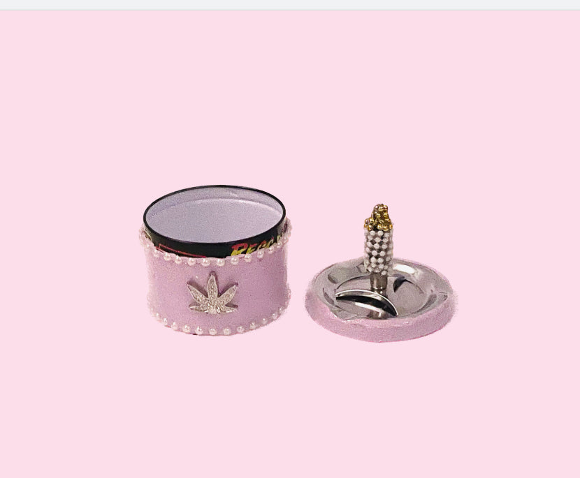 Candy Cloud Purple Fake Cake Ashtray with Silver Leaf