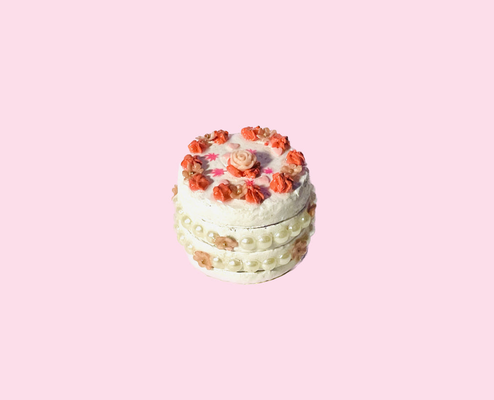 Candy Clouds- Handmade White and Red Fake Cake 4 Piece red and white grinder