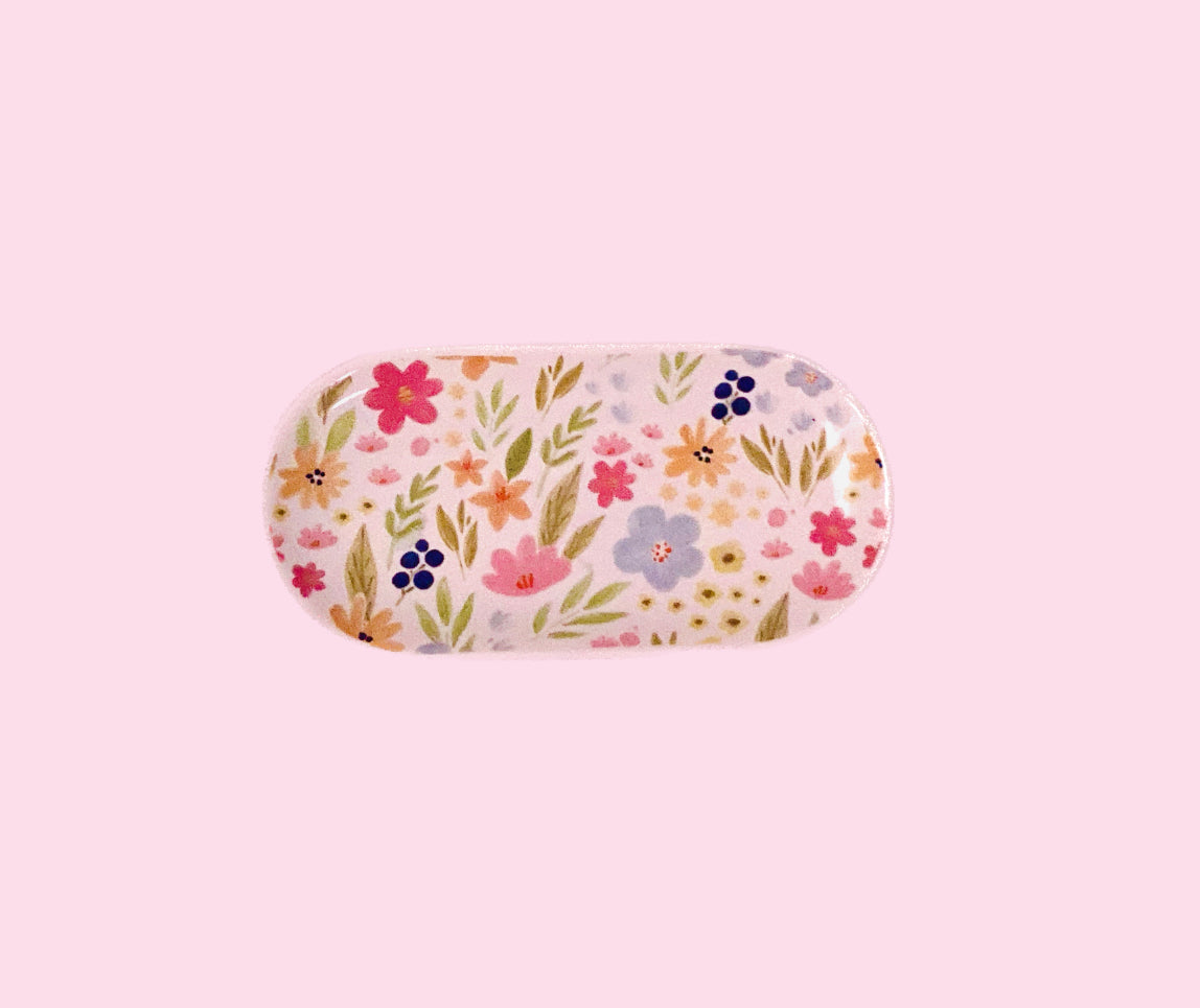 5 x 2.5" Oval Floral Rolling Tray