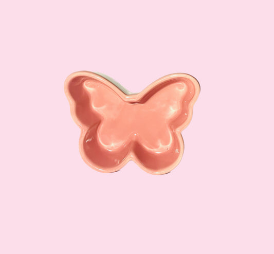 Pink Ceramic Butterfly Tray
