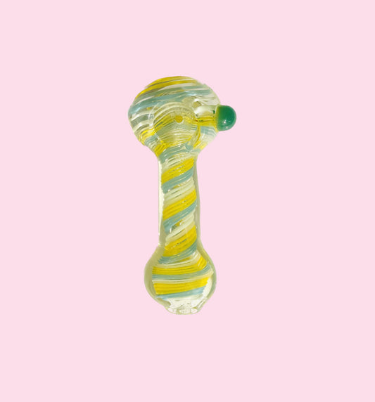 Yellow and Teal Swirl Pipe