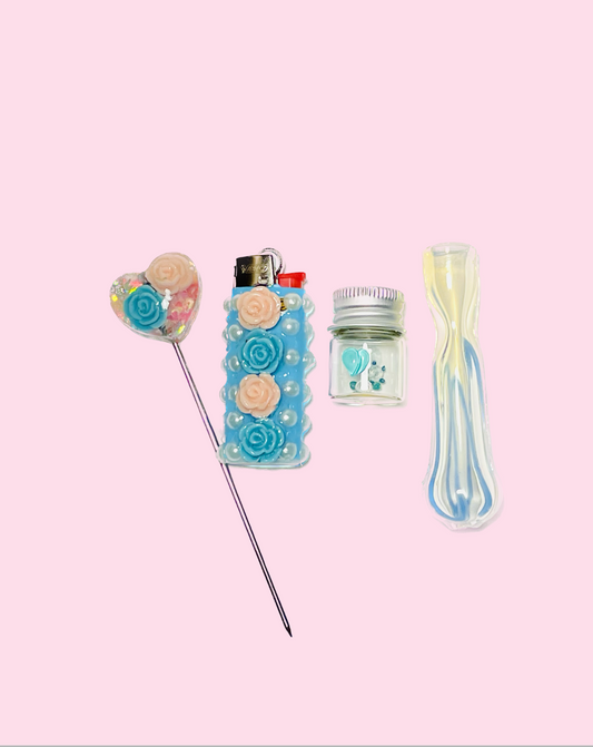 Candy Clouds Chillum Kits - Blue and Pink Roses