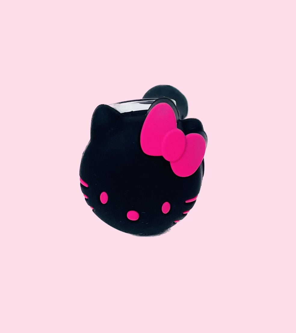 Black and pink silicone hello kitty pipe